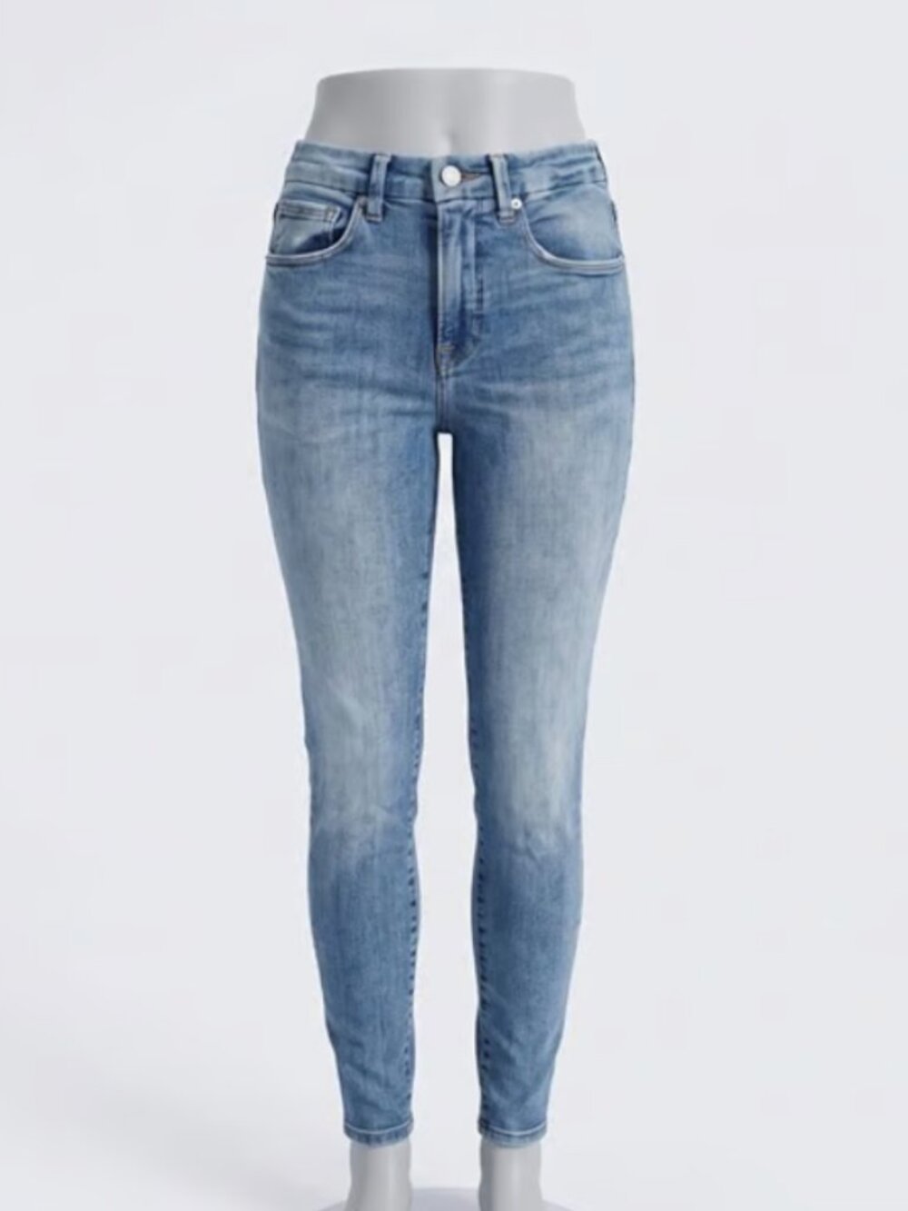 Good American Good Waist High Rise Skinny Jeans Size 4 / 27 Medium Wash Stretch